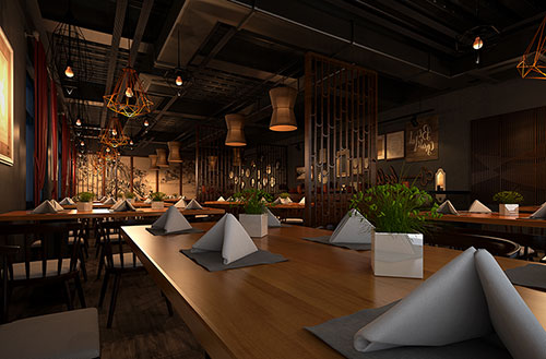 樟木头镇简约大气中式风格餐厅设计装修效果图